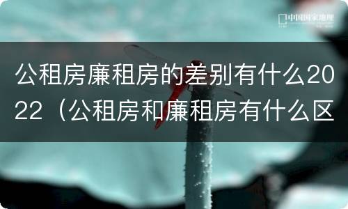 公租房廉租房的差别有什么2022（公租房和廉租房有什么区别?2019年的）