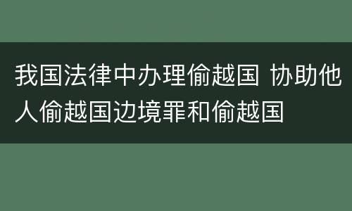 我国法律中办理偷越国 协助他人偷越国边境罪和偷越国