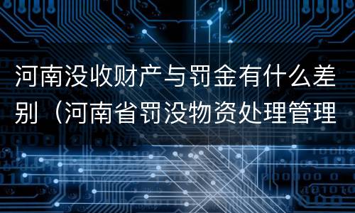 河南没收财产与罚金有什么差别（河南省罚没物资处理管理办法）