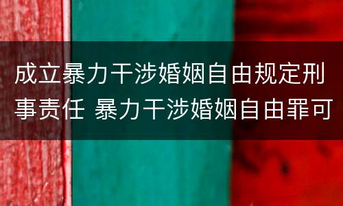 成立暴力干涉婚姻自由规定刑事责任 暴力干涉婚姻自由罪可以刑事和解吗