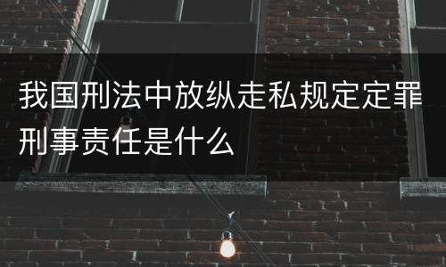 我国刑法中放纵走私规定定罪刑事责任是什么