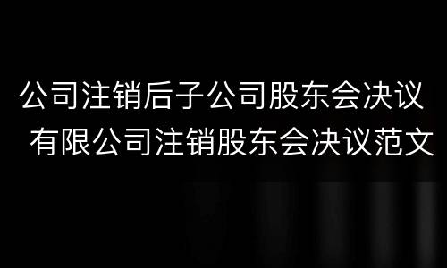 公司注销后子公司股东会决议 有限公司注销股东会决议范文