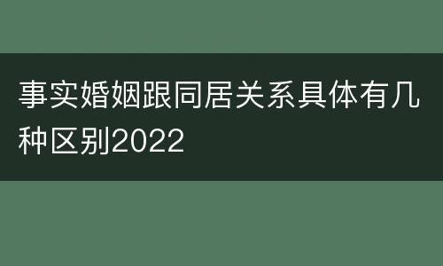 事实婚姻跟同居关系具体有几种区别2022