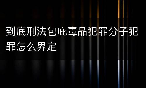 到底刑法包庇毒品犯罪分子犯罪怎么界定