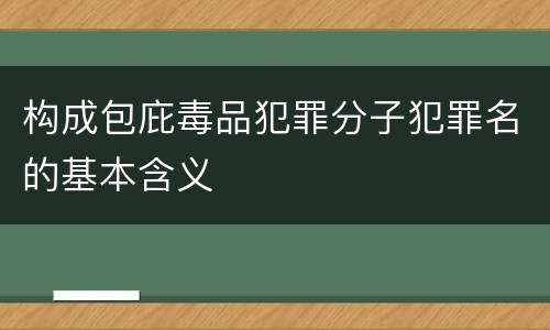 构成包庇毒品犯罪分子犯罪名的基本含义