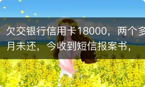 欠交银行信用卡18000，两个多月未还，今收到短信报案书，这是真的吗