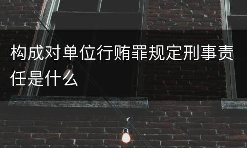 构成对单位行贿罪规定刑事责任是什么