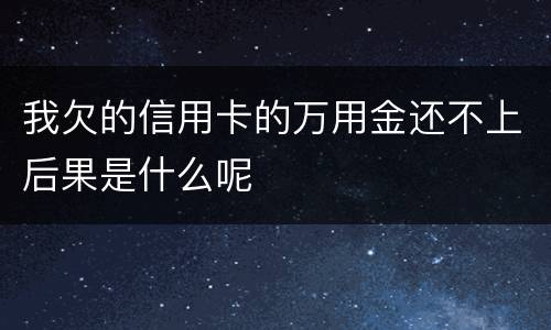 我欠的信用卡的万用金还不上后果是什么呢