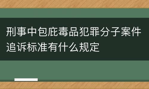 刑事中包庇毒品犯罪分子案件追诉标准有什么规定