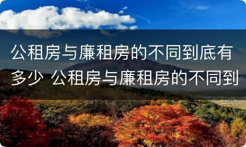 公租房与廉租房的不同到底有多少 公租房与廉租房的不同到底有多少套房