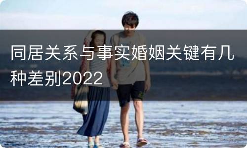 同居关系与事实婚姻关键有几种差别2022