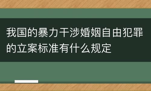 我国的暴力干涉婚姻自由犯罪的立案标准有什么规定