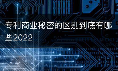 专利商业秘密的区别到底有哪些2022