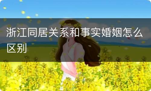 浙江同居关系和事实婚姻怎么区别