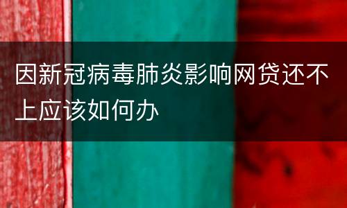 因新冠病毒肺炎影响网贷还不上应该如何办