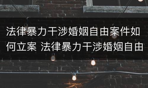 法律暴力干涉婚姻自由案件如何立案 法律暴力干涉婚姻自由案件如何立案处理