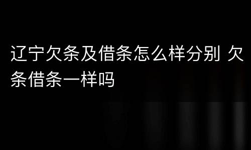 辽宁欠条及借条怎么样分别 欠条借条一样吗