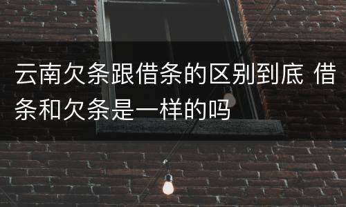 云南欠条跟借条的区别到底 借条和欠条是一样的吗