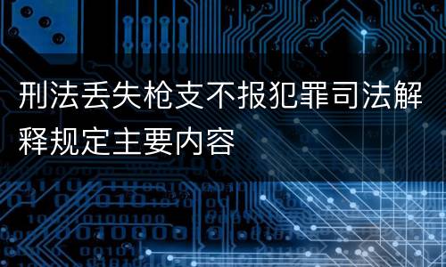 刑法丢失枪支不报犯罪司法解释规定主要内容