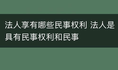 法人享有哪些民事权利 法人是具有民事权利和民事