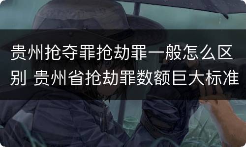 贵州抢夺罪抢劫罪一般怎么区别 贵州省抢劫罪数额巨大标准