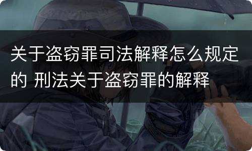 关于盗窃罪司法解释怎么规定的 刑法关于盗窃罪的解释