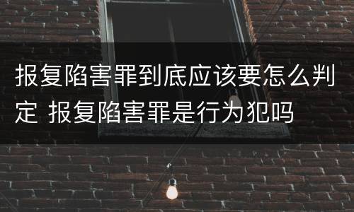 报复陷害罪到底应该要怎么判定 报复陷害罪是行为犯吗