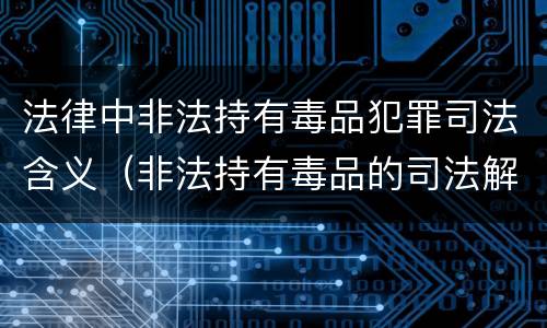 法律中非法持有毒品犯罪司法含义（非法持有毒品的司法解释）