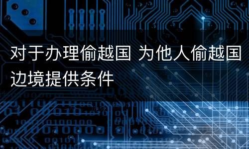 对于办理偷越国 为他人偷越国边境提供条件