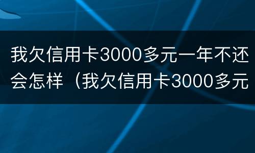 我欠信用卡3000多元一年不还会怎样（我欠信用卡3000多元一年不还会怎样处理）