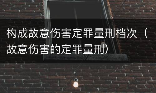 构成故意伤害定罪量刑档次（故意伤害的定罪量刑）