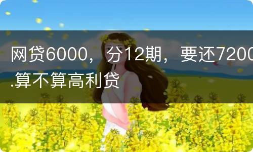 网贷6000，分12期，要还7200.算不算高利贷