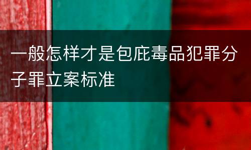 一般怎样才是包庇毒品犯罪分子罪立案标准