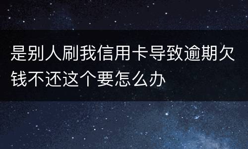 是别人刷我信用卡导致逾期欠钱不还这个要怎么办