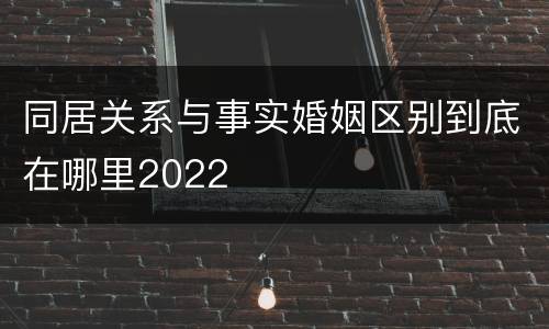 同居关系与事实婚姻区别到底在哪里2022