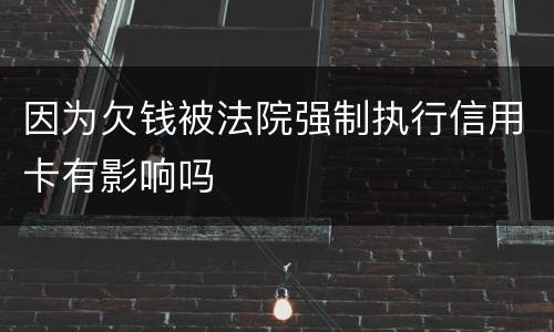 因为欠钱被法院强制执行信用卡有影响吗