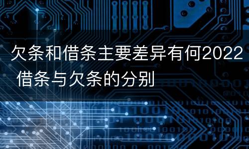 欠条和借条主要差异有何2022 借条与欠条的分别