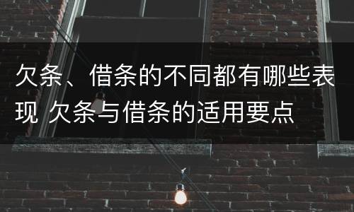 欠条、借条的不同都有哪些表现 欠条与借条的适用要点