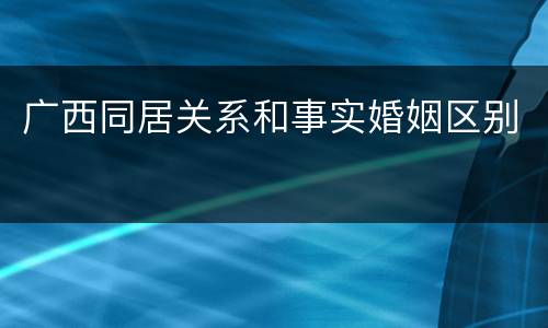 广西同居关系和事实婚姻区别