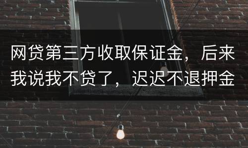 网贷第三方收取保证金，后来我说我不贷了，迟迟不退押金