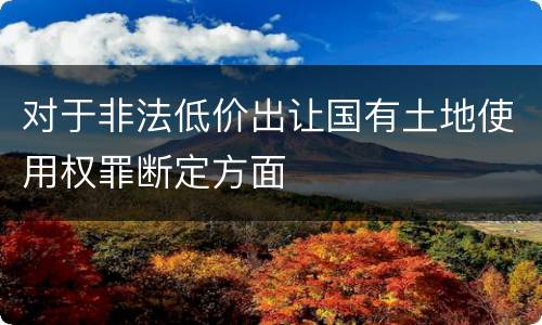 对于非法低价出让国有土地使用权罪断定方面