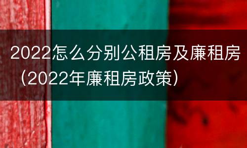 2022怎么分别公租房及廉租房（2022年廉租房政策）