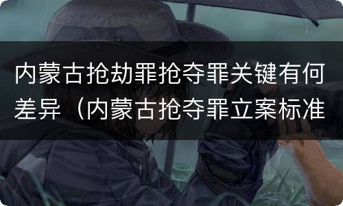 内蒙古抢劫罪抢夺罪关键有何差异（内蒙古抢夺罪立案标准）