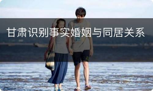 甘肃识别事实婚姻与同居关系