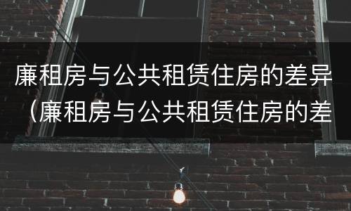 廉租房与公共租赁住房的差异（廉租房与公共租赁住房的差异分析）