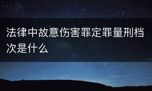 法律中故意伤害罪定罪量刑档次是什么