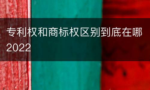 专利权和商标权区别到底在哪2022