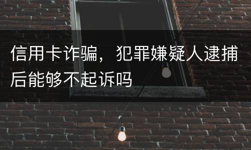 信用卡诈骗，犯罪嫌疑人逮捕后能够不起诉吗