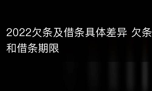 2022欠条及借条具体差异 欠条和借条期限