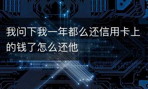 我问下我一年都么还信用卡上的钱了怎么还他